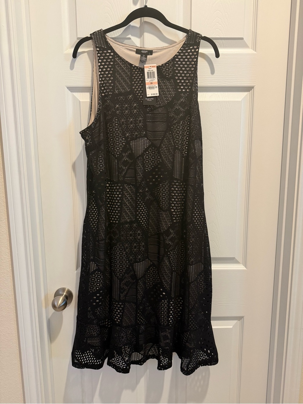 Alfani Black Lace-Overlay Midi Dress